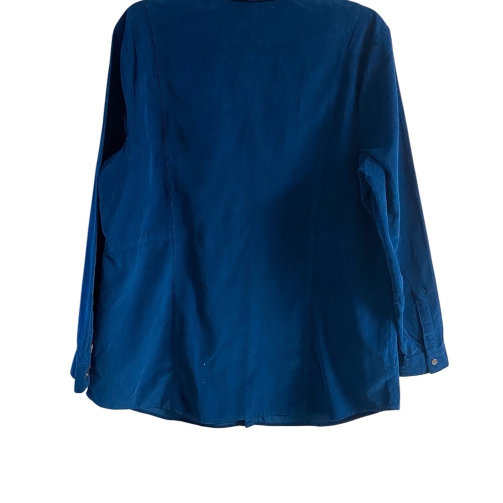 J. Jill Deep Blue Corduroy Shirt jacket with pockets button up large - Picture 2 of 6